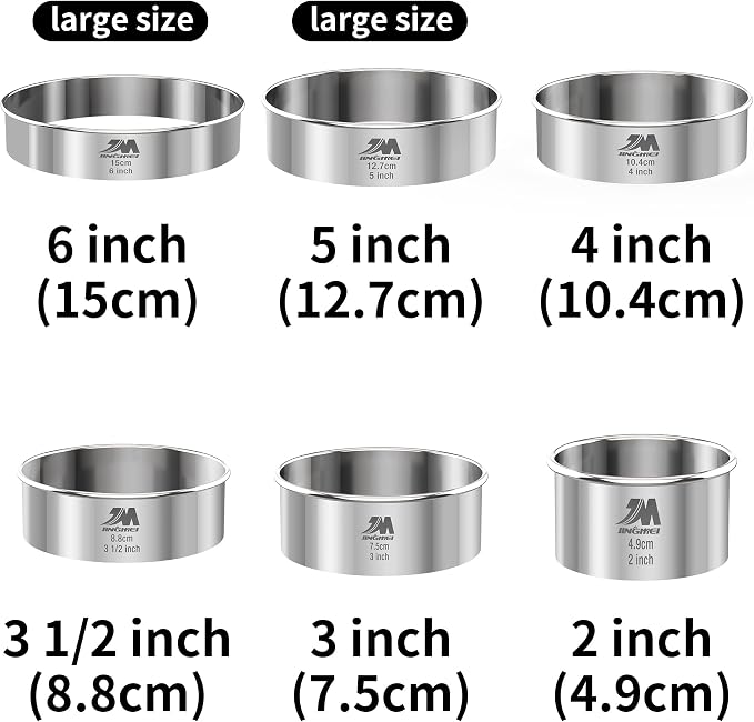 M JNGMEI 6 Pieces Stainless Steel Cookie Cutter Set 2'' - Image 3