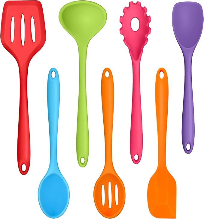 TeamFar Silicone Kitchen Utensils, 7-Piece Kitchen Cooking Utensil Set by TeamFar