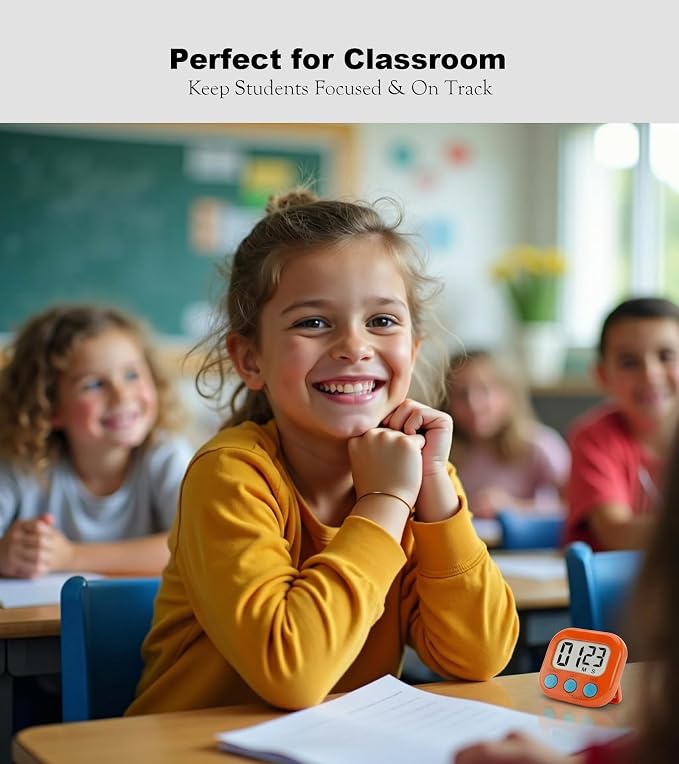 Digital Timer for Classroom Teachers Students, Magnetic Kitchen Countdown Timer - Image 5