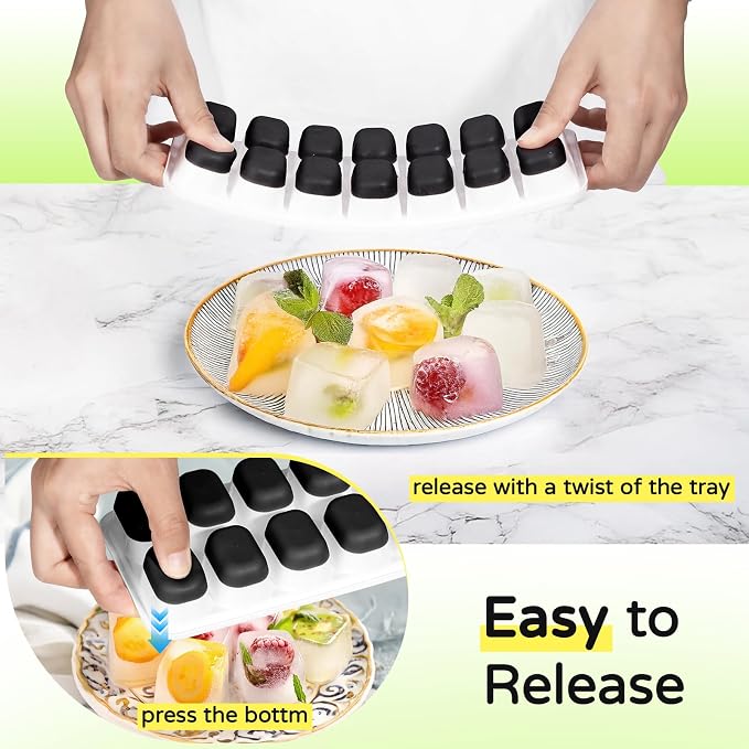 Ice Cube Tray 5 Pack, Stackable Silicone Ice Cube Trays - Image 3