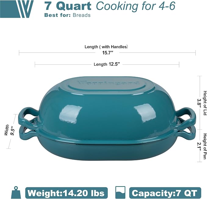 VORRINGARD Enameled Cast Iron Sourdough Bread Oven, Dutch Oven, Loaf Cast Iron - Image 2