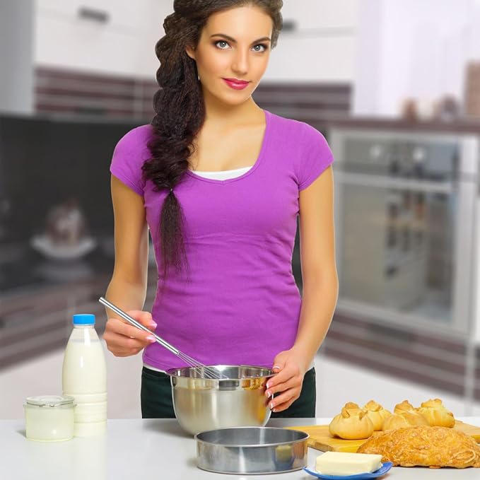 Hecila Mini Whisk Stainless Steel Mixer Compact Small Whisks - Image 6