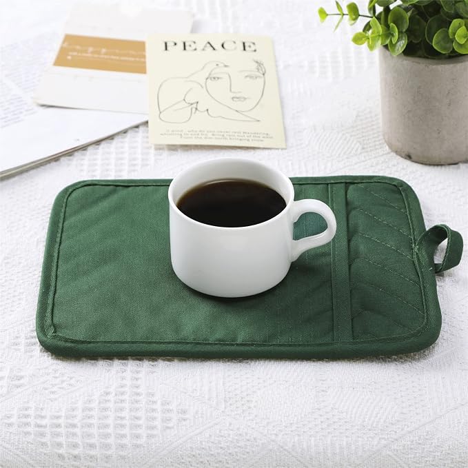 Anyi Pot Holders and Oven Mitts 7" X 9" Heat Resistant Cotton Pocket Pot Holder - Image 4