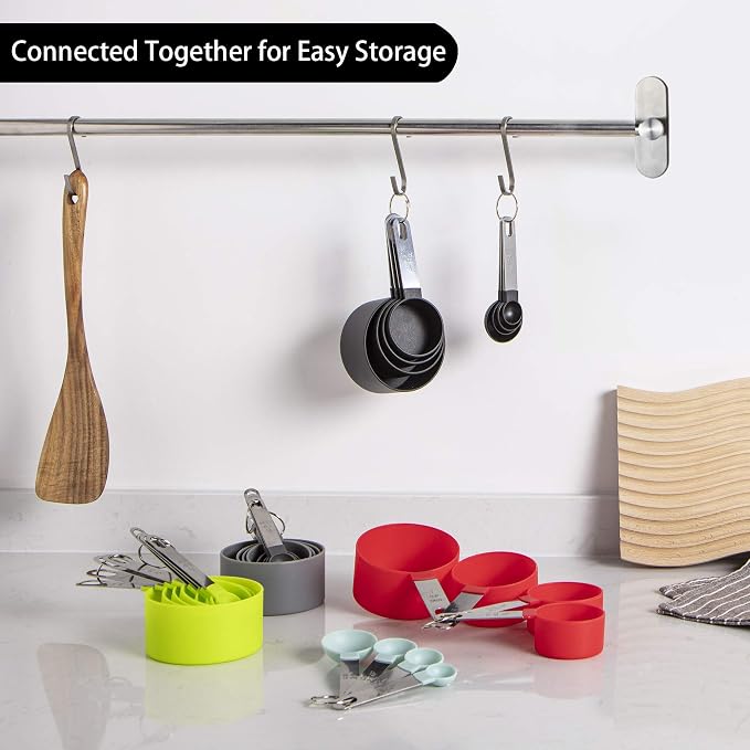 Measuring Cups and Spoons Set of Huygens Kitchen Gadgets 10 Pieces, Stackable - Image 5