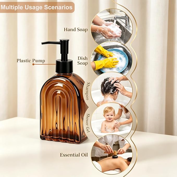 Amber Glass Soap Dispenser - Image 6