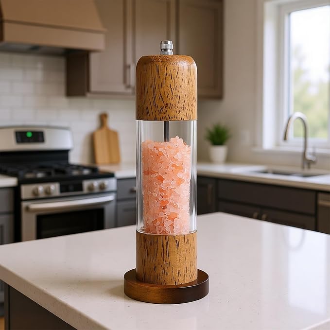 Wood Salt and Pepper Grinder, Salt Grinder and Pepper Mill, Oak Wood Shakers - Image 4