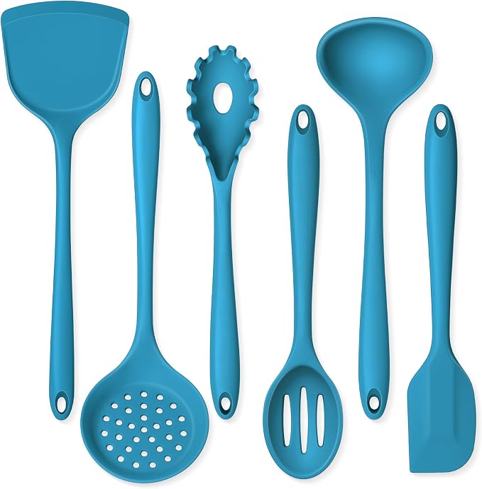 Onader Silicone Cooking Kitchen Utensils Set of 6, Non Toxic & Dishwasher Safe by Onader