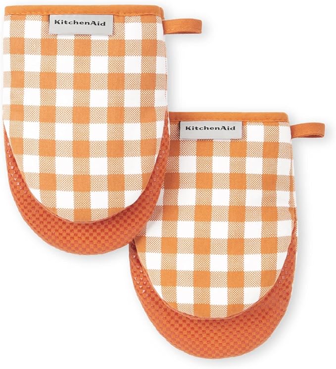 KitchenAid Gingham Mini Oven Mitt 2-Pack Set by KitchenAid