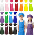Kids Apron and Chef Hat Set, 30 Pieces Boys Girls Kids Apron by IAGBIBUI
