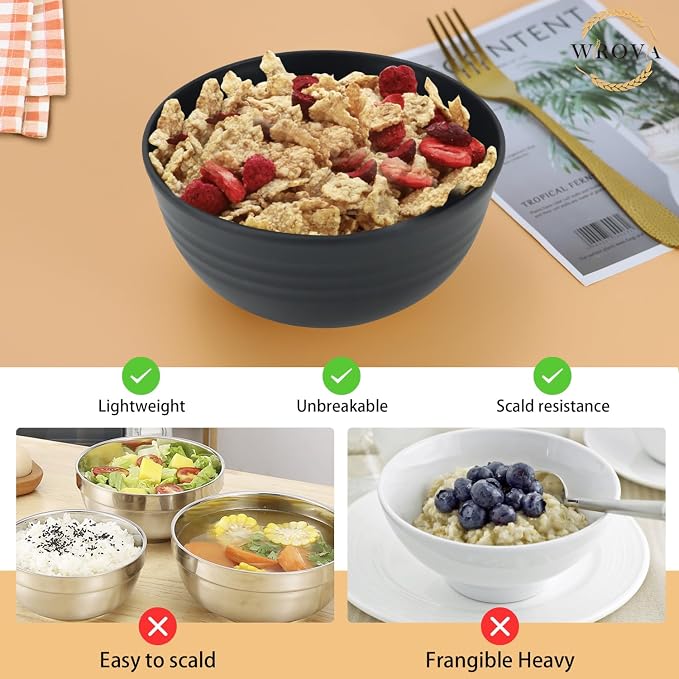 Wheat Straw Bowl Sets, Microwave and Dishwasher Safe Bowls, Alternative Plastic - Image 5