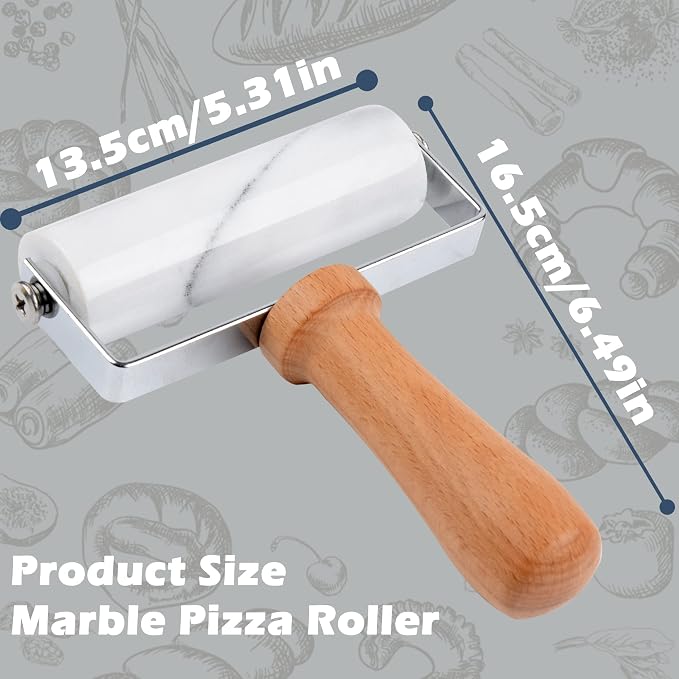 Tianman Small Marble Rolling Pin Pizza Roller, Marble Pastry Roller Non-Stick - Image 2