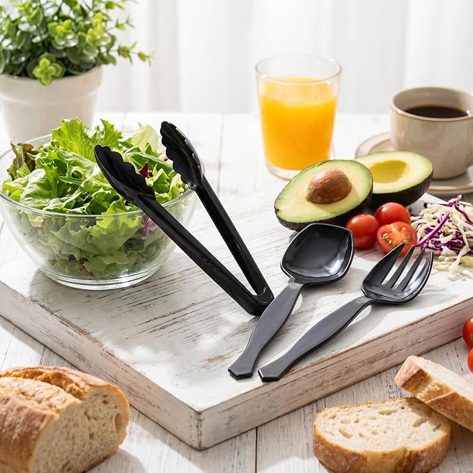 Mwellewm 18Pcs Serving Utensils, 8.5'' Plastic Serving Utensils Set, Disposable - Image 4