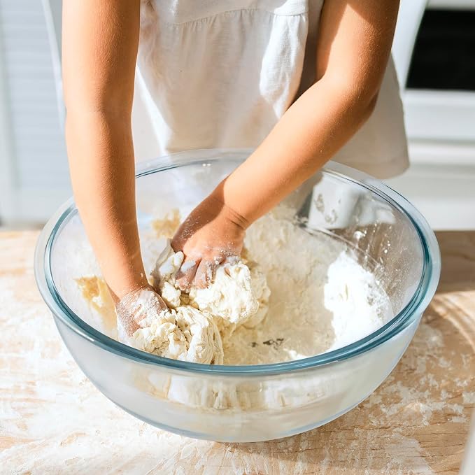 6.3 Qt Large Glass Mixing Bowl, 12.3" Clear Glass Salad Cooking Bowls - Image 4