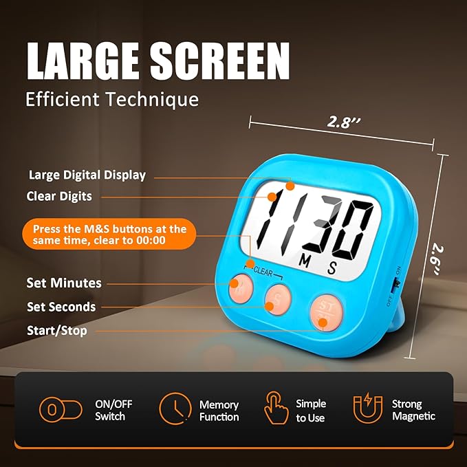 2 Pack Kitchen Timers Loud Ring Digital Timers - Image 4