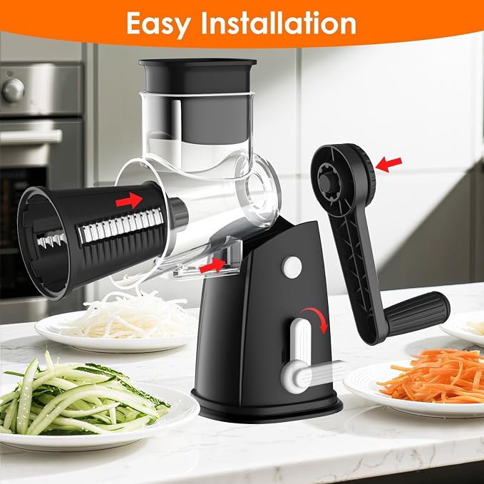 MealHelper 5 Blade Rotary Cheese Grater and Vegetable Chopper - Image 9