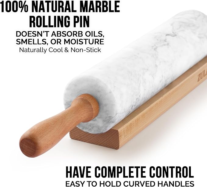 Zulay Kitchen 17-Inch Marble Rolling Pin - Image 4