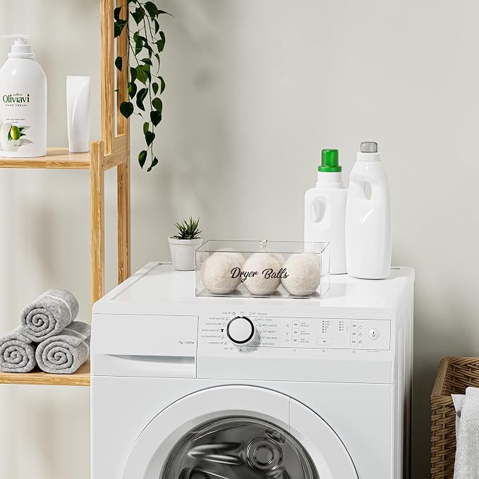Dryer Ball Holder for Laundry Room, Acrylic Dishwasher Pods Container - Image 5