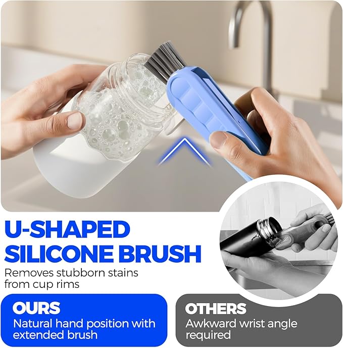 6 Pack Holikme 4 in 1 Cup Lid Cleaning Brush Set - Image 2