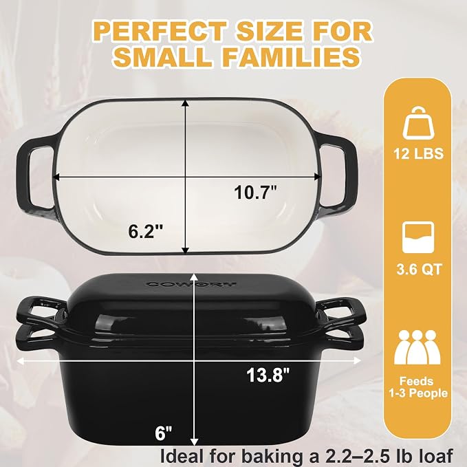Oval Enameled Dutch Oven for Bread Baking - Image 4
