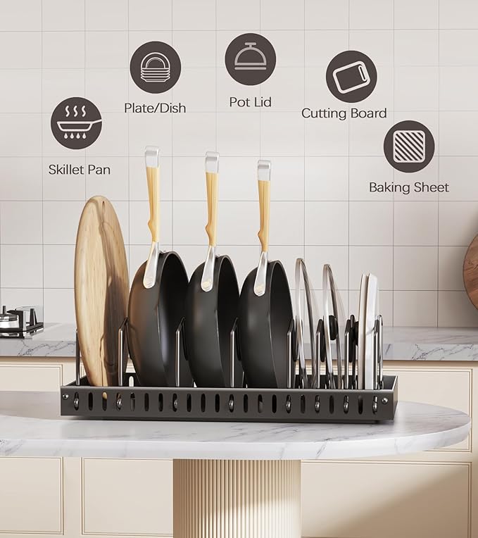 Lozovin Pull Out Pots and Pans Organizer Under Cabinet, Sliding Lid Holder and - Image 7