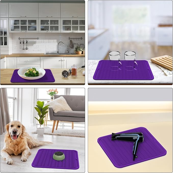 ZLR Silicone Dish Drying Mat 12" x 12" Square - Image 9