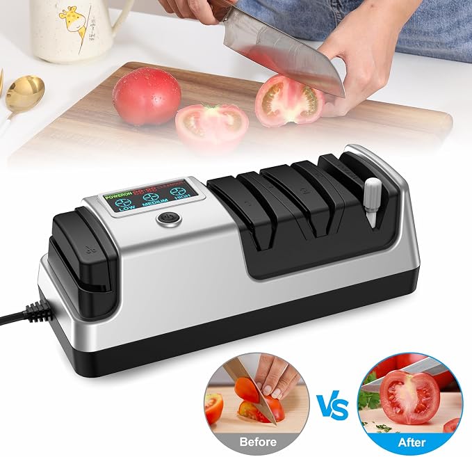 Upgrade 5-in-1 Electric Knife Sharpener, Professional 3-Stage - Image 8
