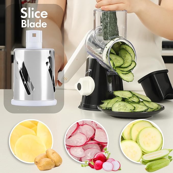 Cheese Grater Hand Crank, Rotary Vegetable Shredder - Image 4