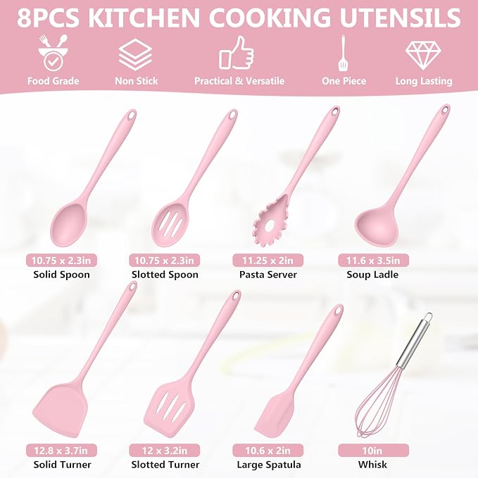 TeamFar 8 PCS Silicone Cooking Utensils - Image 2