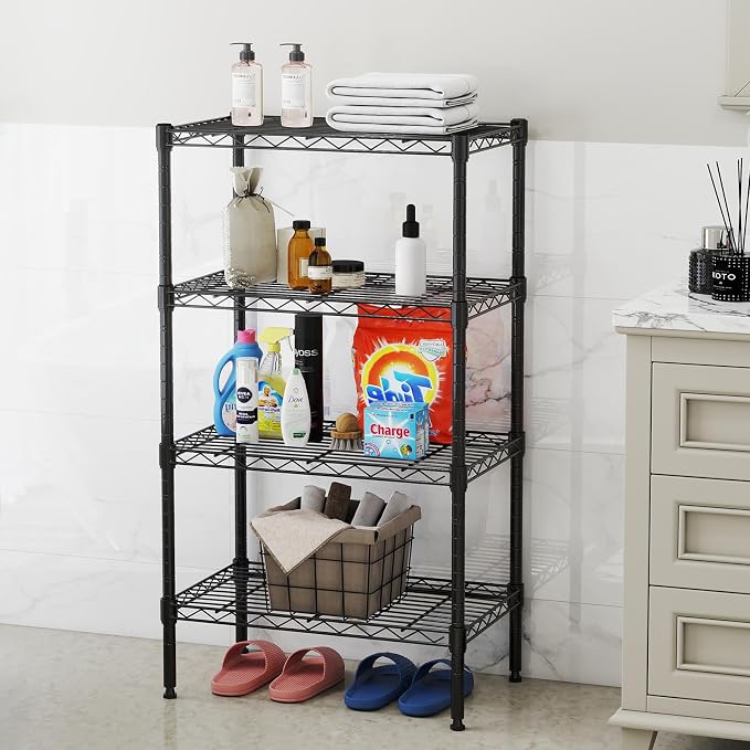 DUMOS 4-Tier Metal Wire Storage Shelves, Adjustable Standing Storage Rack Shelf - Image 4