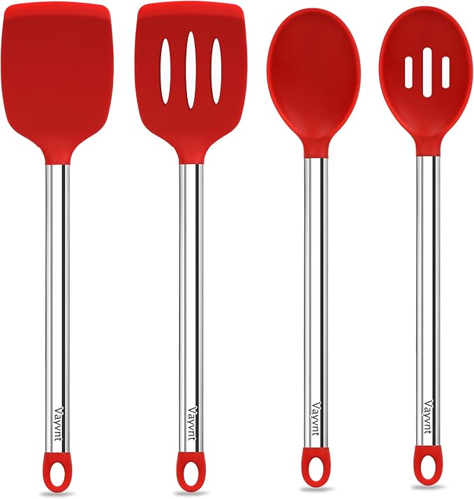 Vayvnt 4 PCS Silicone Kitchen Utensils, Large Cooking Utensils Set by Vayvnt