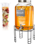 2 Gallon Drink Dispensers for Parties, 1 Pack Glass Beverage Dispenser by JOFUYU