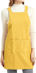 ELEZAY Aprons for Women with Pockets Plus Size Comfort Cross Back No Tie Cotton by ELEZAY