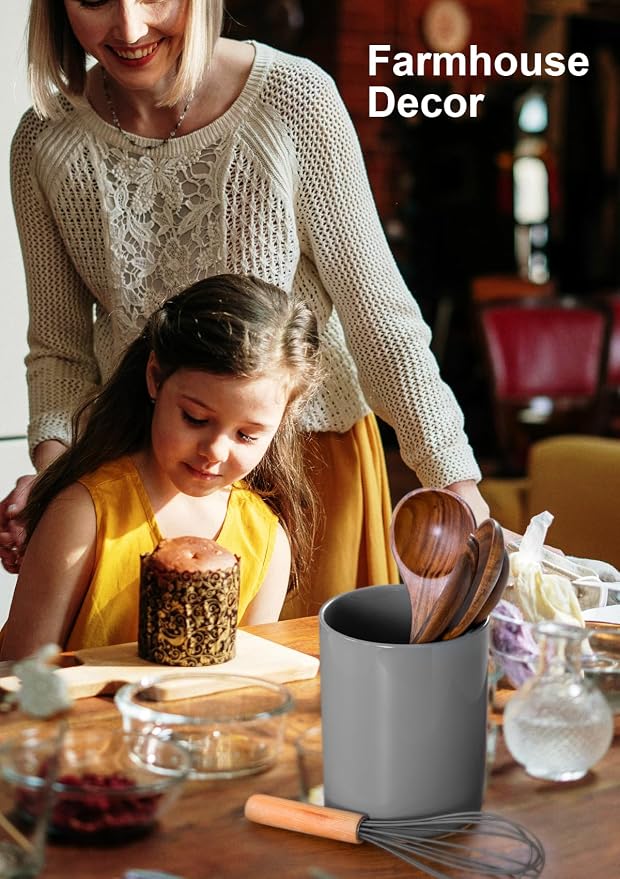Nucookery Utensil Holder, 6.4" Ceramic Kitchen Utensil Holder - Image 8