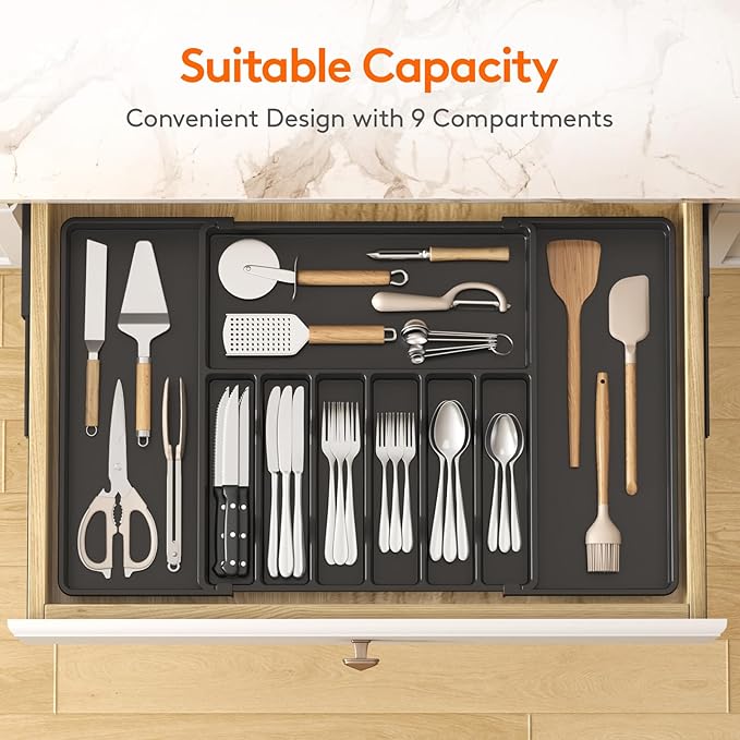 Lifewit Silverware Drawer Organizer, Expandable Utensil Tray - Image 3