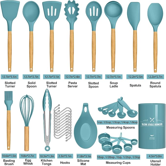 Umite Chef Kitchen Cooking Utensils Set, Silicone Kitchen Gadgets Utensil Set - Image 4