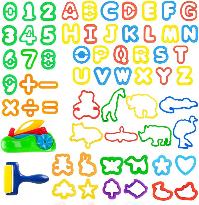 Kids Letter Molds Tools Set，Numeral Various Plastic Animal Molds by Pecopcock