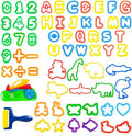 Kids Letter Molds Tools Set，Numeral Various Plastic Animal Molds by Pecopcock