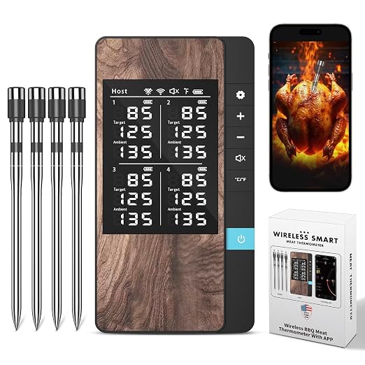 Wireless Meat Thermometer-Multi Sensors Digital Food Thermometer by PRAVETTE