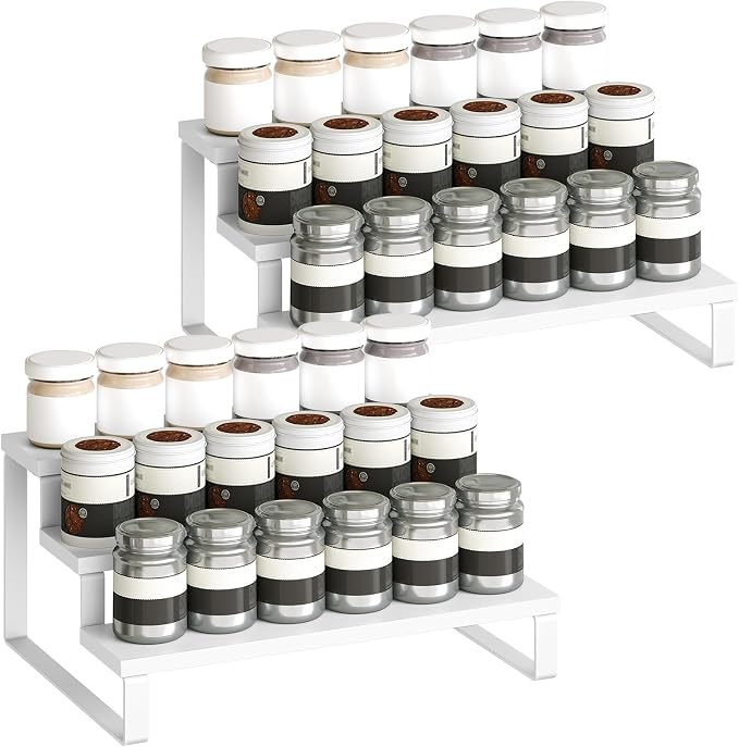 YATINEY Spice Rack, Wooden Display Riser Stand, Vanity Display Stand, Perfume - Image 8