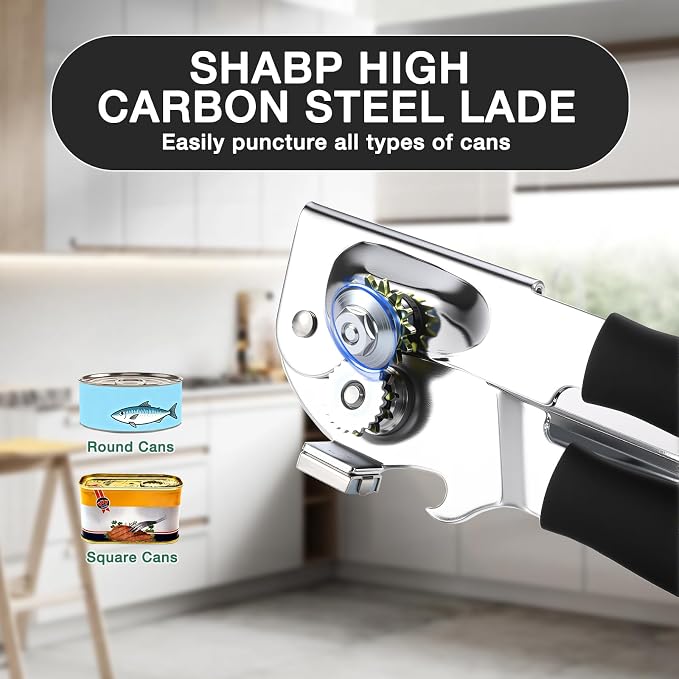 Commercial Can Opener with Magnet, Crank Can Opener Manual Heavy Duty with - Image 3
