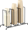 QWORK Wire Frame Cup and Lid Organizer, 3 Compartment Metal Wire Rack by QWORK