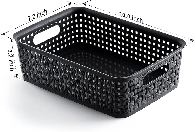Plastic Storage Baskets, Small Pantry Organization and Storage Bins, Household - Image 3