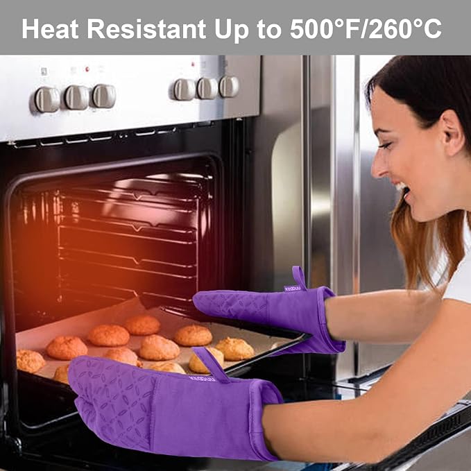 KEGOUU Oven Mitts and Pot Holders 6pcs Set, Kitchen Oven Glove High Heat - Image 5