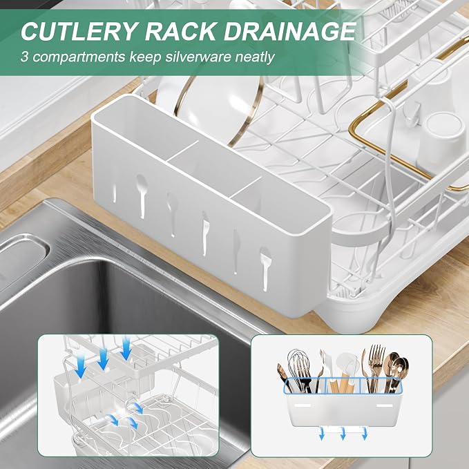 Dish Drying Rack, Two-Tier Dish Drying Rack - Image 3