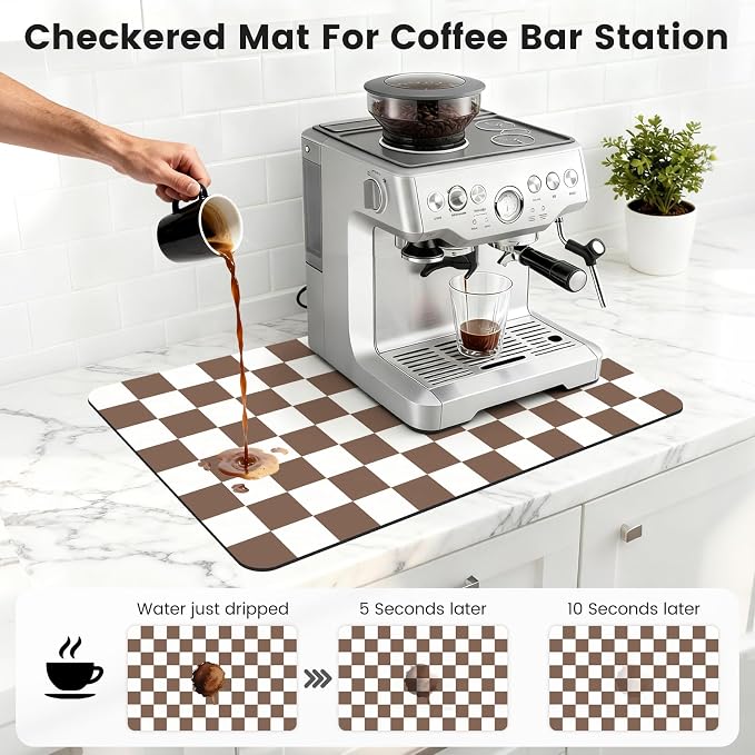 16" x 24" Checkered Dish Drying Mat - Image 3