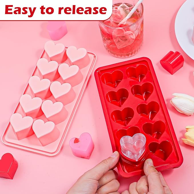 Webake Heart Ice Cube Molds, 10-Cavity Heart Shaped Silicone Molds - Image 5
