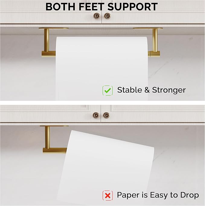 Paper Towel Holder Under Cabinet, Self Adhesive or Wall Mounted SUS304 - Image 3
