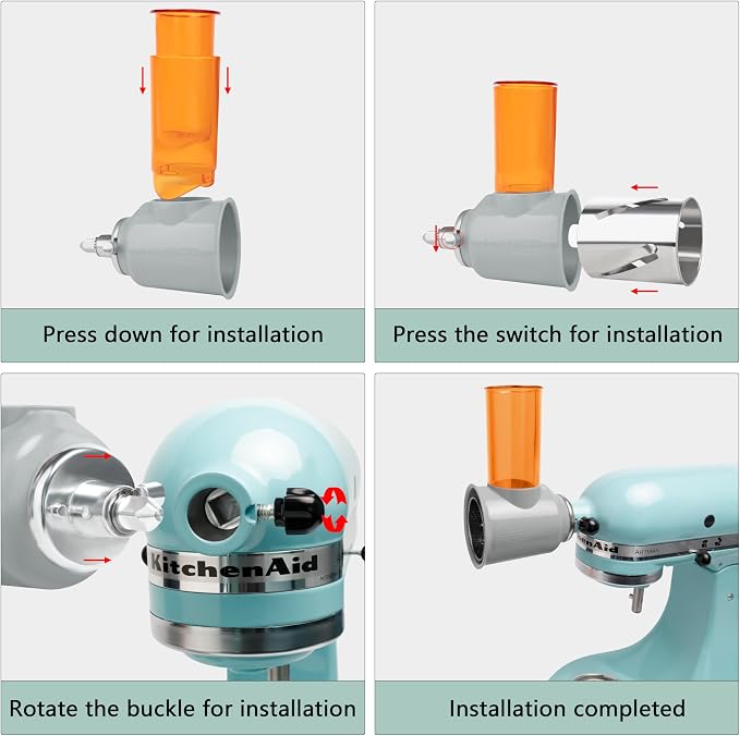 Slicer Shredder Attachment for Kitchenaid Stand Mixer, Cheese Grater Attachment - Image 6
