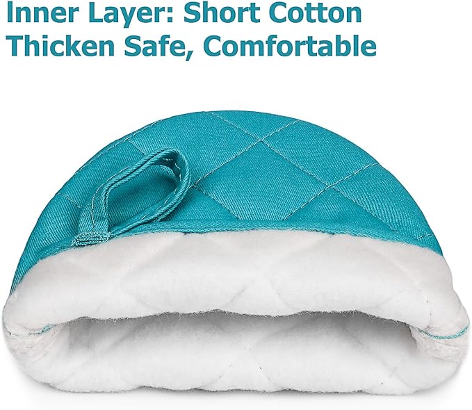 Short Oven Mitts, Heat Resistant 500°F, Silicone Grip Kitchen Gloves, Non-Slip - Image 4