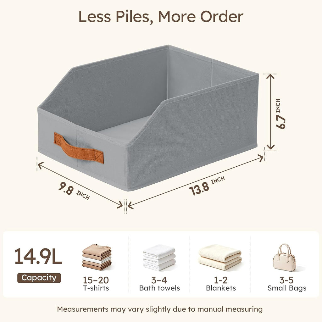Fabric Storage Bins for Organizing - 6 Pack Large Trapezoid